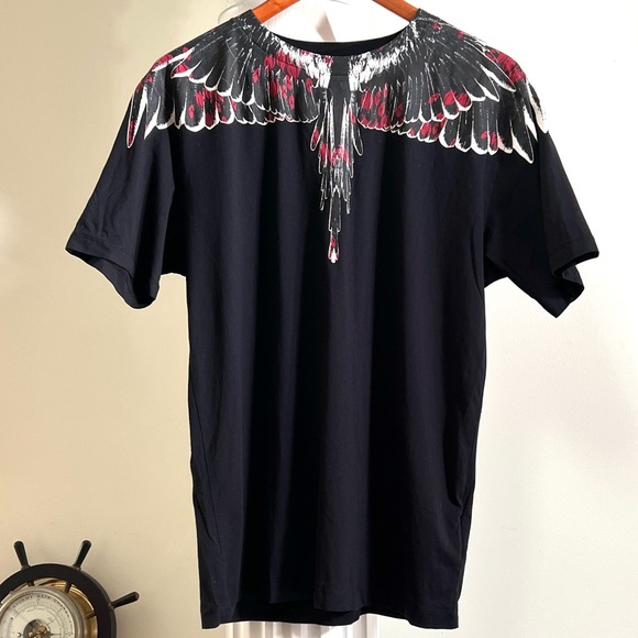 Marcelo Burlon County of Milan Black Icon Wings Short Sleeve T-Shirt Medium NWOT - Picture 4 of 12
